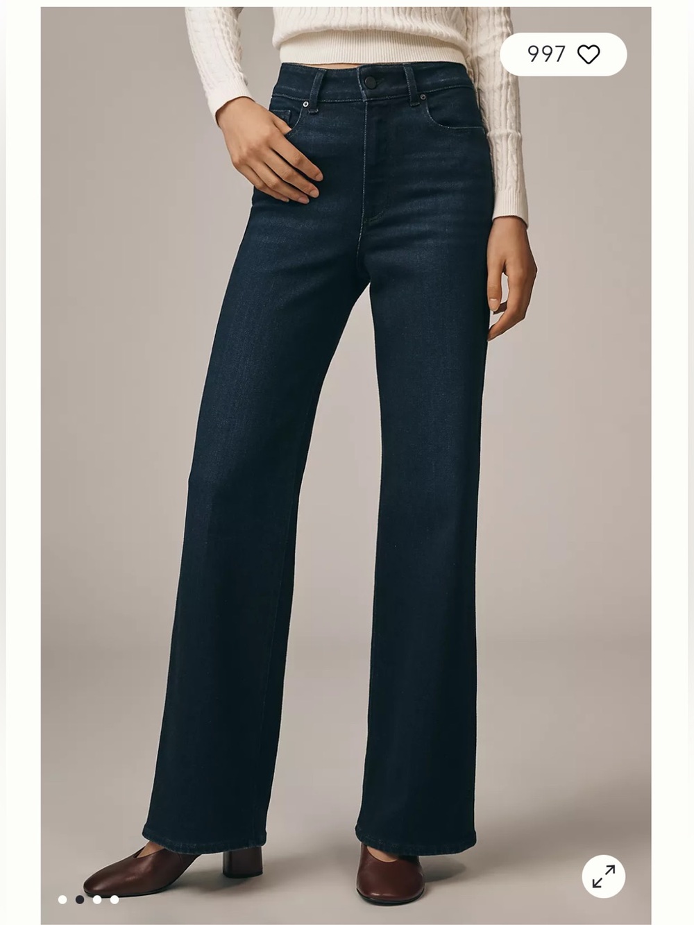PAIGE Anessa 31” Wide Leg Jeans Denim Sussex Dark Wash 25 NWT Revolve Stretch